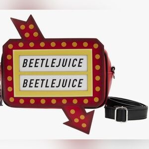 Loungefly Red Yellow Beetlejuice Marquee Crossbody Bag
